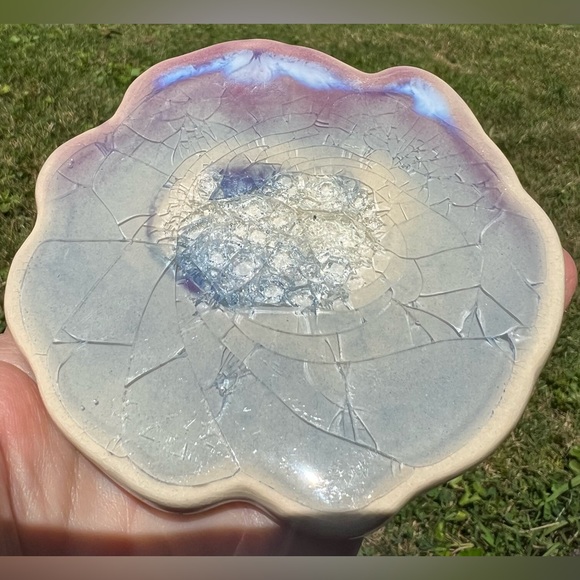 Set of 2 Crackled Glass Coasters - Picture 3 of 9